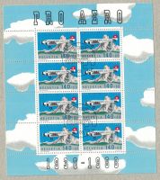PRO AERO 1938 - 1988, Block - Stempel: Bern 8.3.88