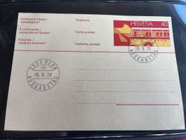 Postkarte Helvetica 40 Postauto 16.9.76 Bern