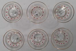 Vintage Goldrande Cocktail/Cherry Glässer DesinGlas 6erSet