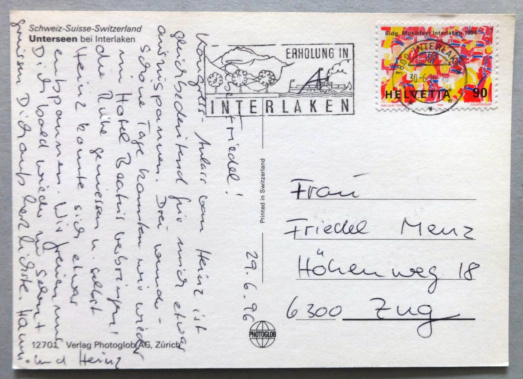 Cartes postales: Unterseen bei Interlaken – D'occasion à Fétigny par Billy2miny 1