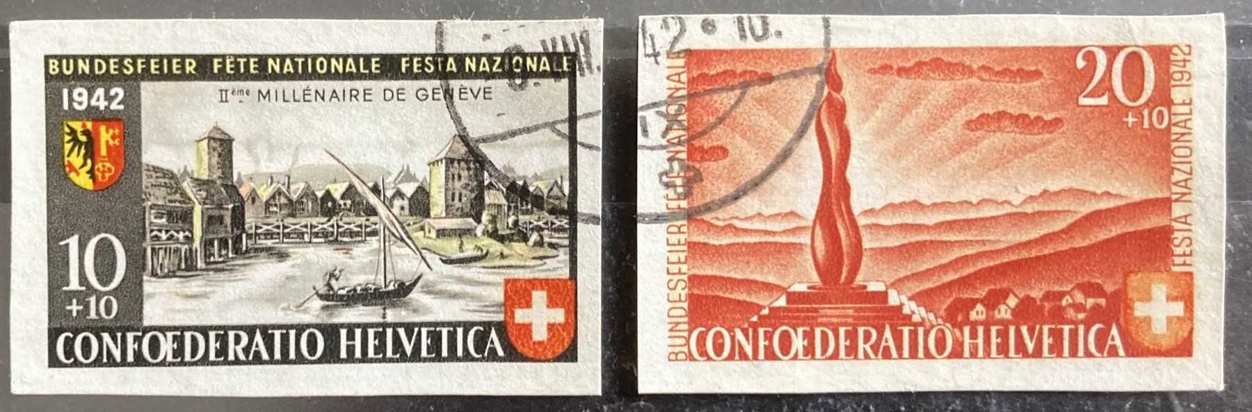Tutti i francobolli: PP Blockausschnitte Bl. 7 1942 gest./sig., SBK 150 Fr. – Usato da Flawil venduto da Furti