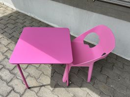 Kindertisch und Stuhl pink 2-teilig