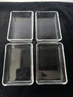 4x Glasbehälter rechteckig 9,5 cm x 13,5 cm Höhe- 3,5 cm