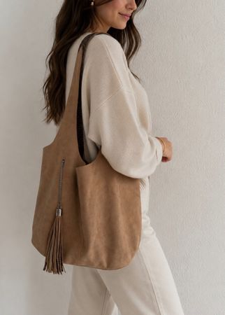 Neue handgefertigte Wildleder-Tasche aus Marokko