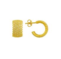 Ohrringe Creole Alliance Zirkonia 925 gold Silber 12mm