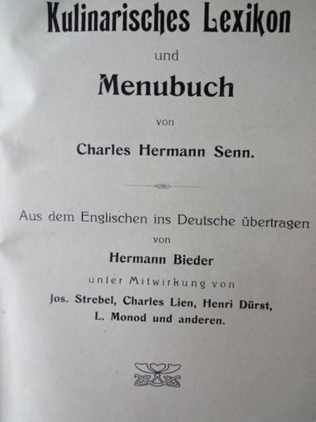 Bücher: Kulinarisches Lexikon u. Menu-Buch 1908 – Gebraucht aus Chur von omonia 1