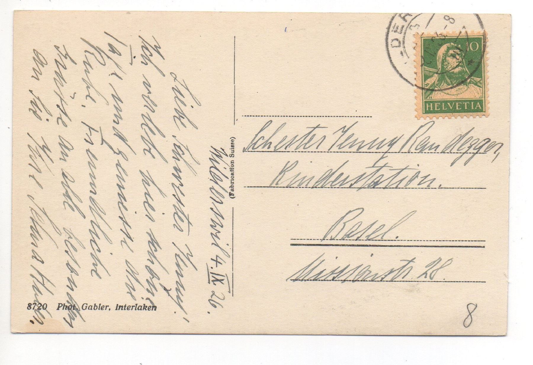 Cartoline postali: WILDERSWIL Eiger, Mönch u. Jungfrau – Usato da Jona venduto da philajona 1