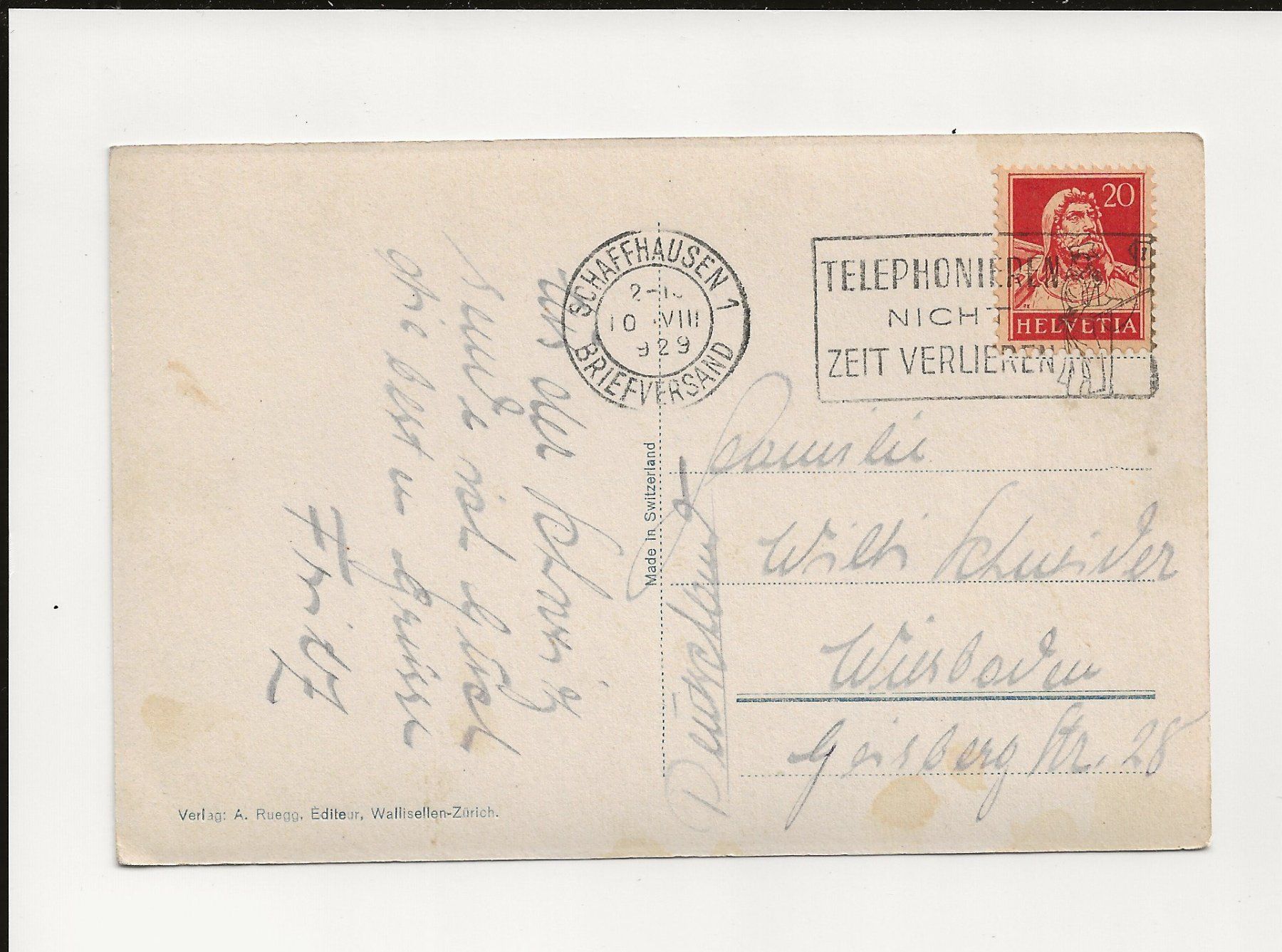 Cartes postales: AK 1929 Schaffhausen Munot – D'occasion à Greifensee par 315WDO 1