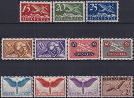 1923-30, F3-F13 Flugpost-Serie ungebraucht *, Kat: 350.-+