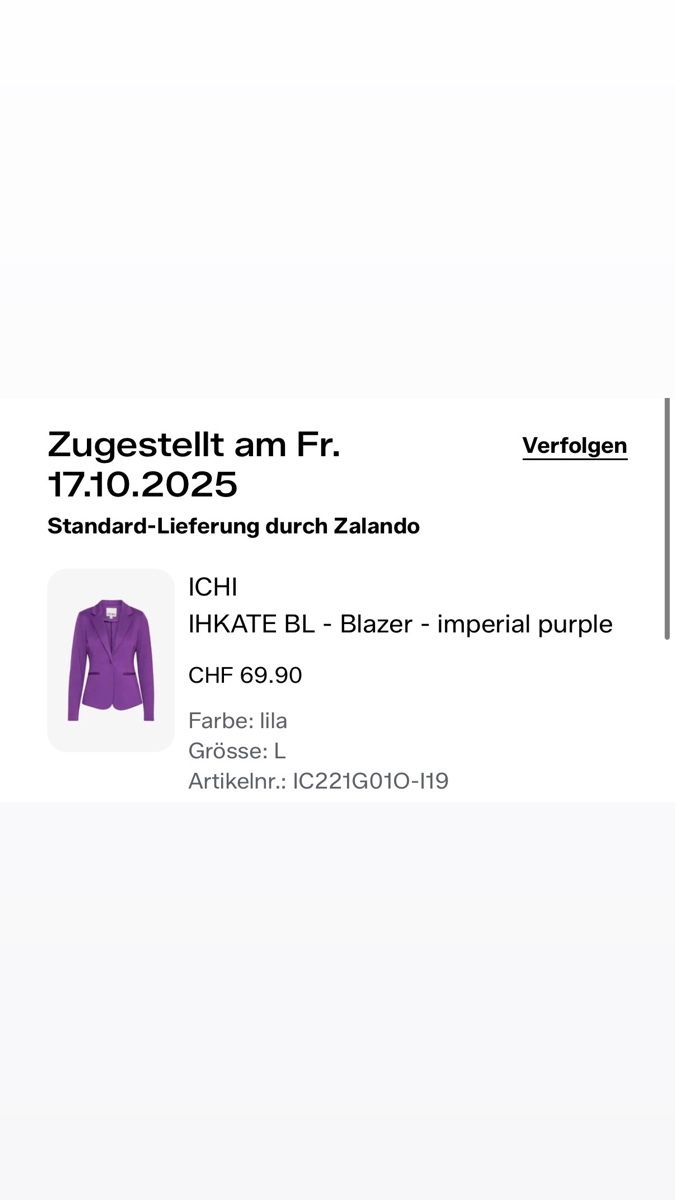 Jacken: ICHI Blazer lila Grösse L neu – Neu und originalverpackt aus Liestal von kurz.weilig 3