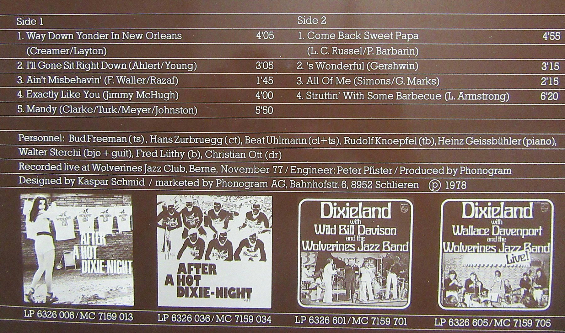 Schallplatten: LP - Wolverines Jazz Band with Bud Freeman - Live! – Gebraucht aus Auenstein von Padabimbim 2
