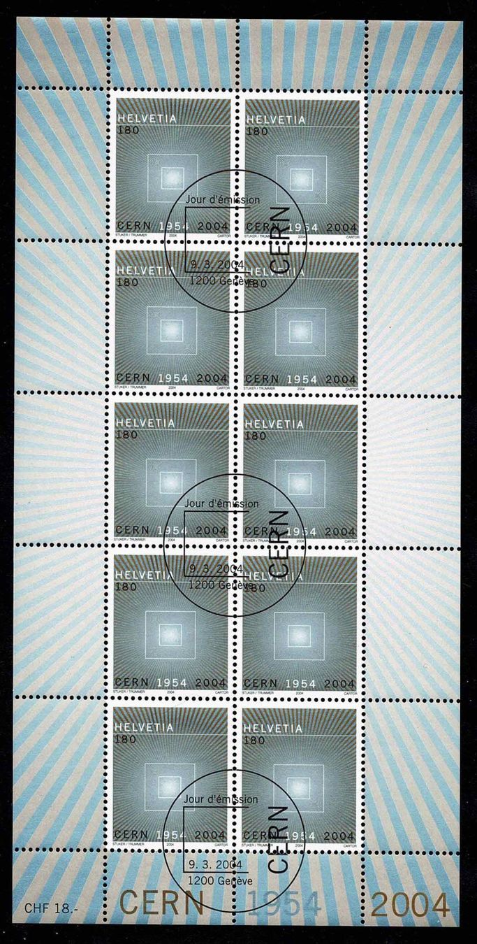 Tutti i francobolli: 2004 Kleinbogen "CERN" Nr. 1119 mit ET-ʘ – Nuovo (secondo la descrizione) da Nuglar venduto da Stamp88