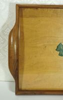 Vintage Holz-Tablett mit handgemaltem Obstsujet