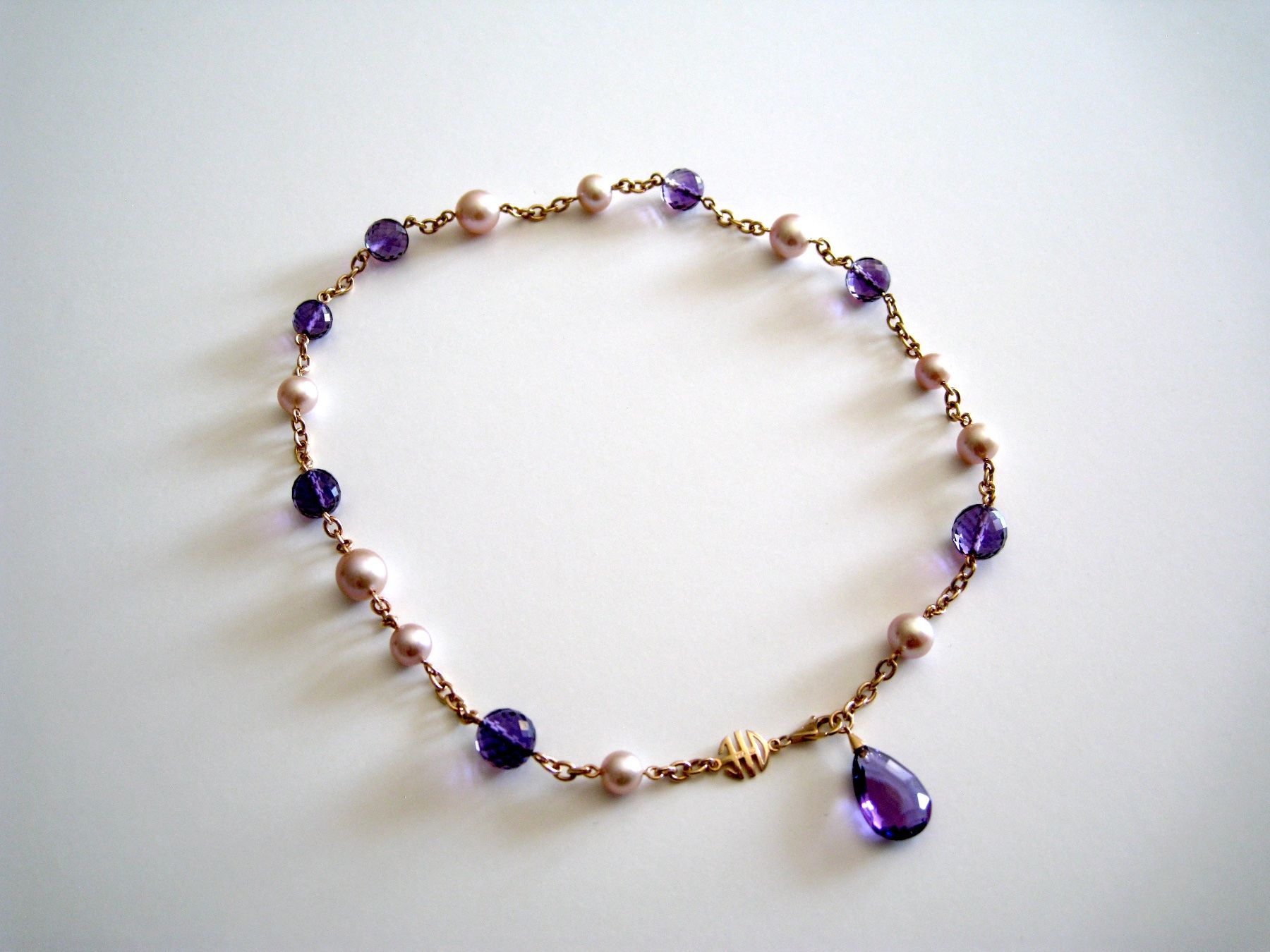 Catenine: Collier Mimi Milano Or Rose, Perles et Améthystes – Usato da Geneve venduto da iBest 1
