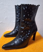 Leichte Sommer Stiefelette, Leder mit Muster Gr. 39