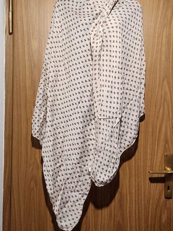 Foulard Vicolo coton soie motif cœurs beige