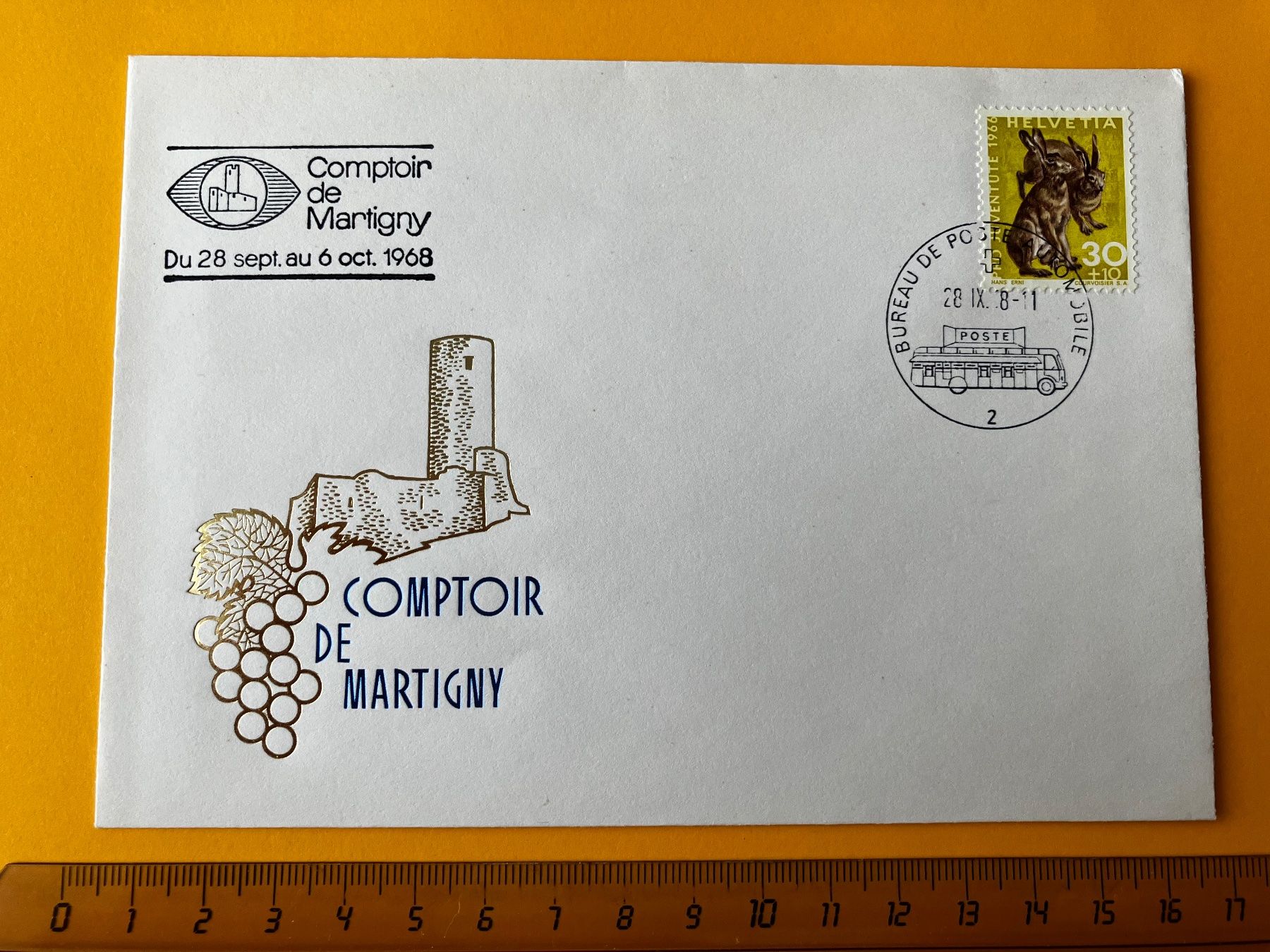 Tutti i francobolli: Sonderbrief 1968 Comptoir de Martigny – Usato da Aarau venduto da luck123