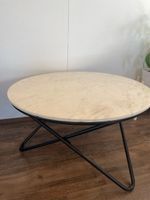 Couchtisch Baku rund Marmoroptik schwarz Gestell