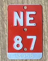 NE 87 - PLAQUE DE VELO - VELONUMMER - FAHRRADSCHILD - NE 87