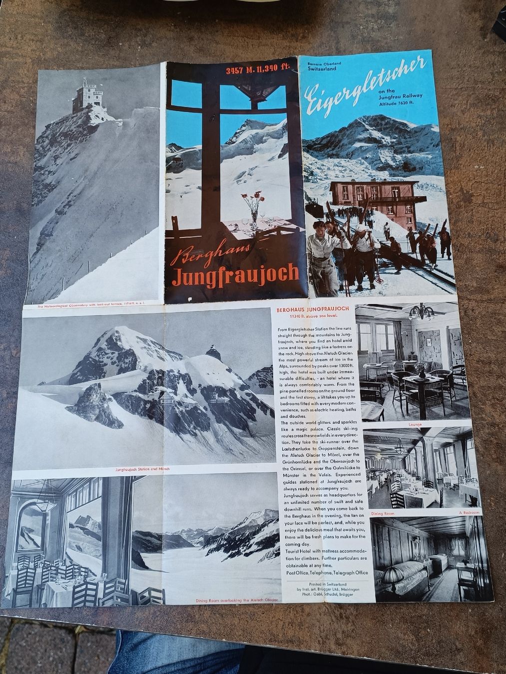 Dokumente: Alter Prospekt / Berghaus Jungfraujoch Eigergletscher 1939 – Gebraucht aus Brugg AG von Ente015 2