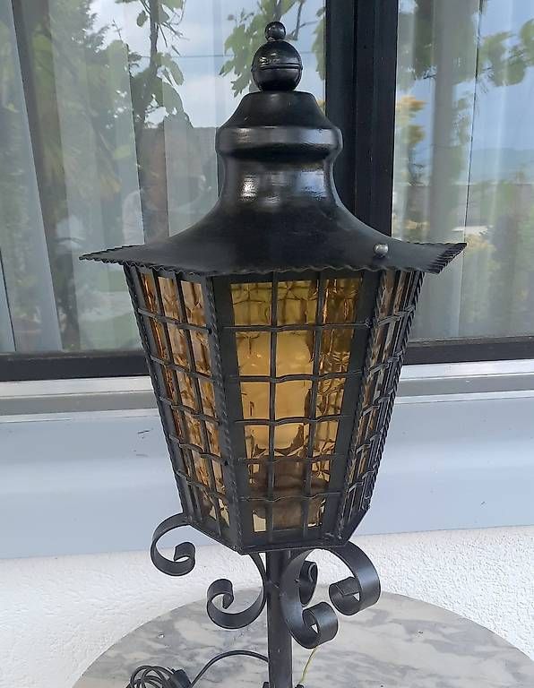 Lanterne: Gartenlaterne / Lampe Schmiedeeisen schwarz – Usato da Eschenbach venduto da Alicekunst 3