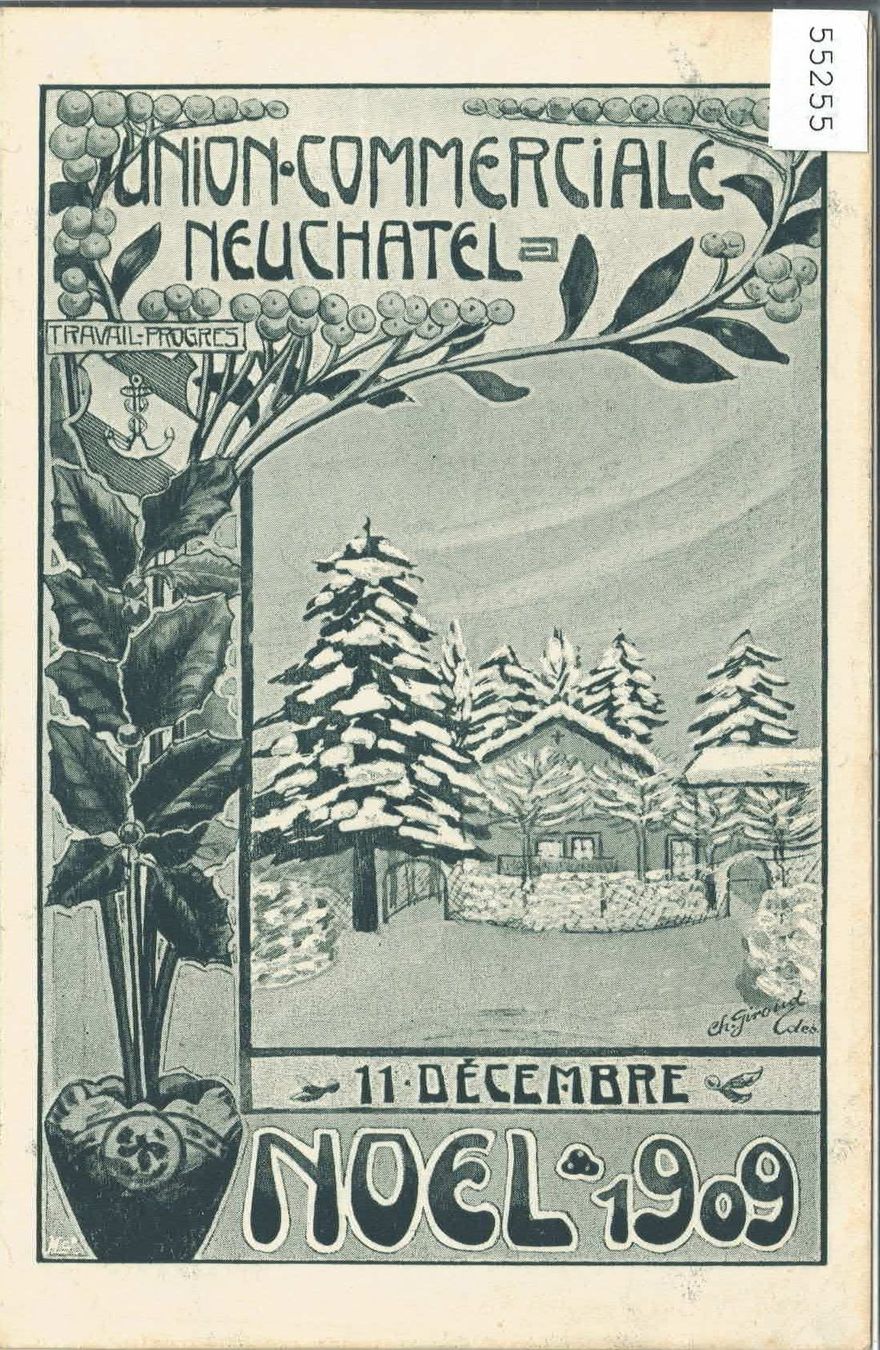 Cartoline postali: Union Commerciale Neuchatel 11. Dec. 1909 – Usato da Ettingen venduto da Kartenplanet