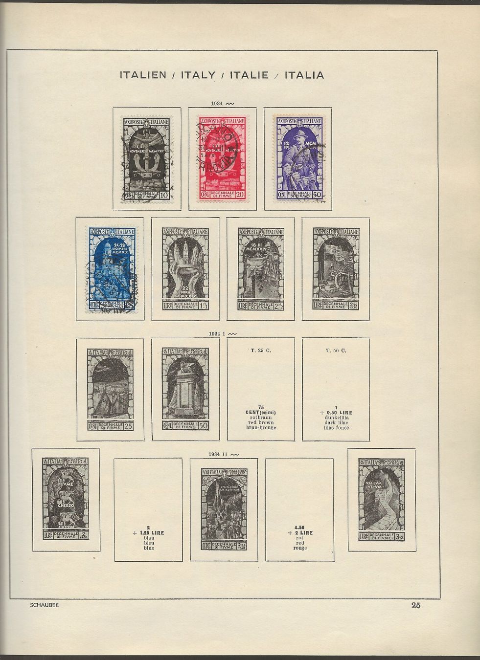 Alle Briefmarken: Marken Italien 1930 bis 1934 – Gebraucht aus Au ZH von xelagreb01 8