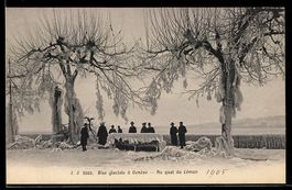 AK Genève, Bise glaciale au quai du Léman