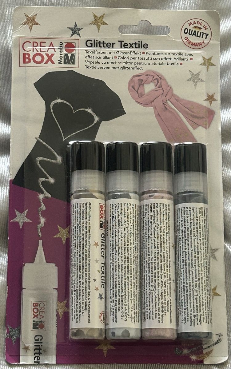 Colori: ***Textilfarben mit Glitterefekt***NEU  – Nuovo e nell'imballaggio originale da Winterthur venduto da stella67