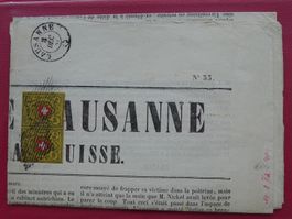 Zeitung von LAUSANNE mit RAYON II: T.11+12 B-RO, Seltenheit!