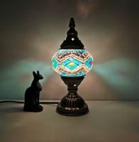 Lampe de table en mosaïque  vintage  en pierre de verre