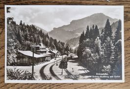 Bahnhof Brünig mit Zug, Kunstverlag E. Goetz Luzern