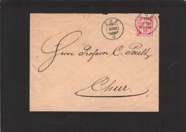 Zuz (GR) , Bedarfsbrief nach Chur 5.3.1885 , 10 Rp Ziffer