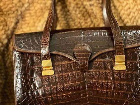 Borsa in vero coccodrillo STEVENS - vintage di lusso