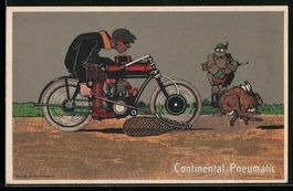 Motorrad, Reklame für Continental-Pneum