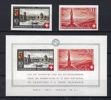 1942 Pro Patria  Block und Ausschnitte postfrisch  15974