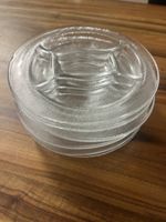 6 Glasschalen rund strukturiert Durchmesser 20 cm gebraucht
