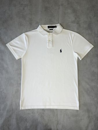 Polo Ralph Lauren blanc logo brodé bleu - slim fit - M #21