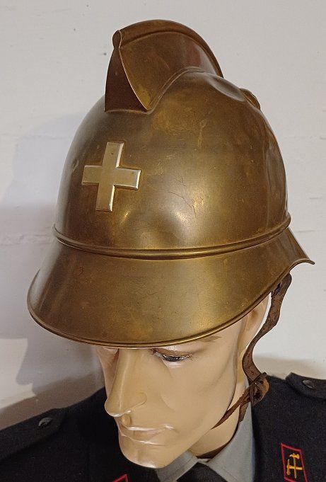 Pompieri: Feuerwehrhelm Schweiz Antik - Messing – Usato da Zürich venduto da FirefighterZH_118 1