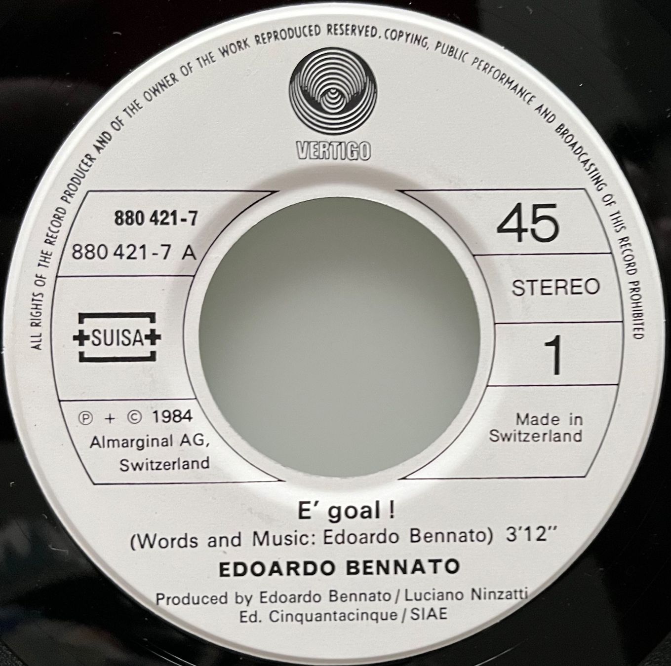 Vinyles: EDOARDO BENNATO - E' GOAL! – D'occasion à Bussigny par vinyl-pas-cher 2