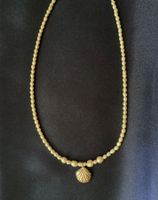 feine Perlenkette mit handmade Muschel Anhänger (Silber)