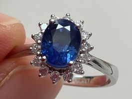 Goldring 18kt mit natürlichem Saphir Zertifikat