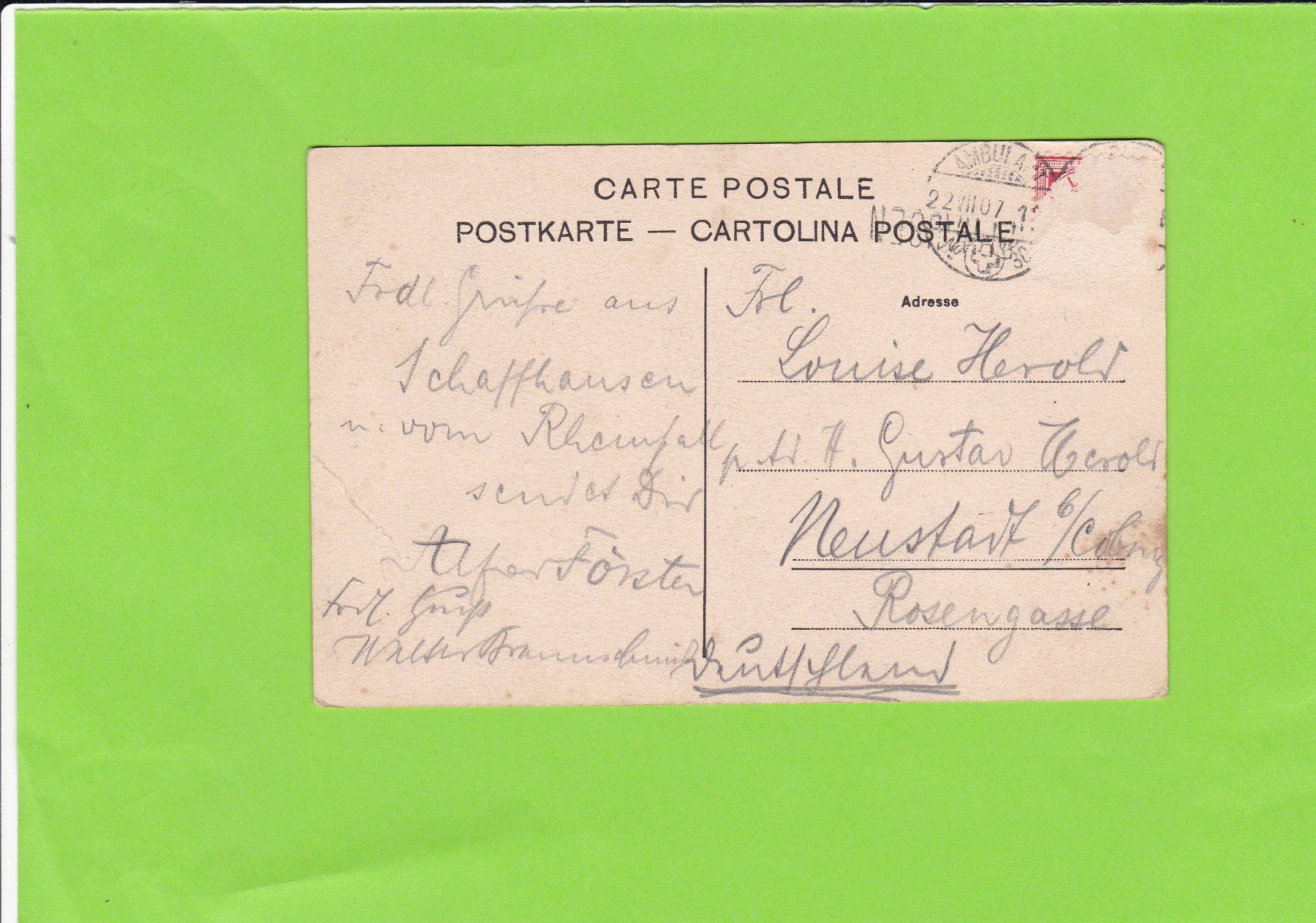 Cartoline postali: Rheinfall – Usato da St. Peterzell venduto da neckertal 1