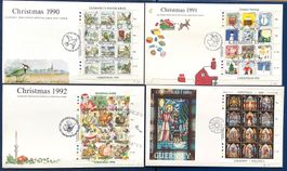1990 - 1993 / Guernsey - GB - FDC Kleinbogen Weihnachten