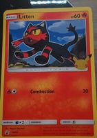 Litten 25th Anniversary Pokemon Card - Jumbo Size