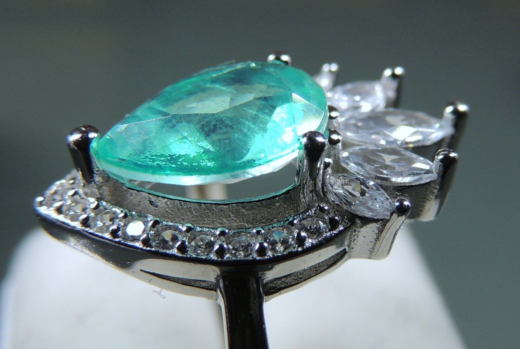Anelli: Lab grown Smaragd Silber 925 Fingerring – Nuovo e nell'imballaggio originale da Waldenburg venduto da schaller707 3