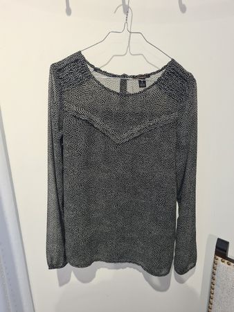 Damen Bluse Maison Scotch Punkte Schwarz Grösse 2 