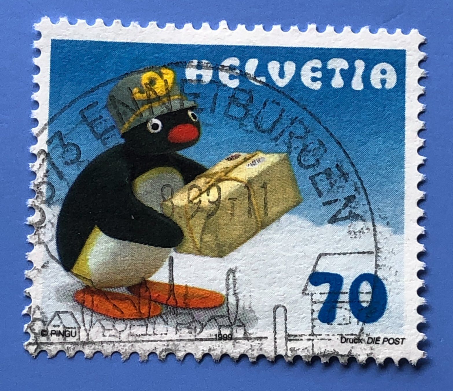 Tutti i francobolli: Nr.964 Klein-Pingu GESTEMPELT Sonderpostmarken 1999 – Usato da Aarau venduto da Billa007