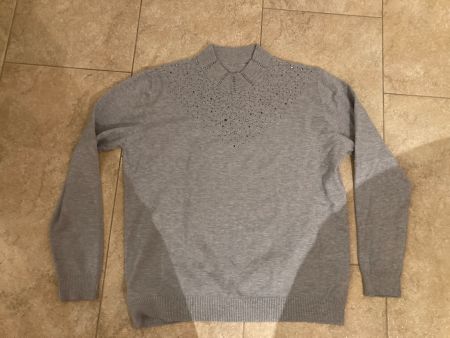 Damenpullover mit Glitzersteinen, Merino-Wolle, Gr. ca. M