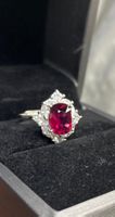 Rubellite Turmalin Ring, 925 Silber, Grösse verstellbar NEU
